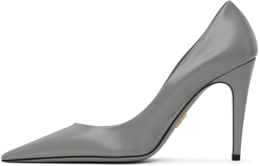 Prada - Gray Leather Pumps