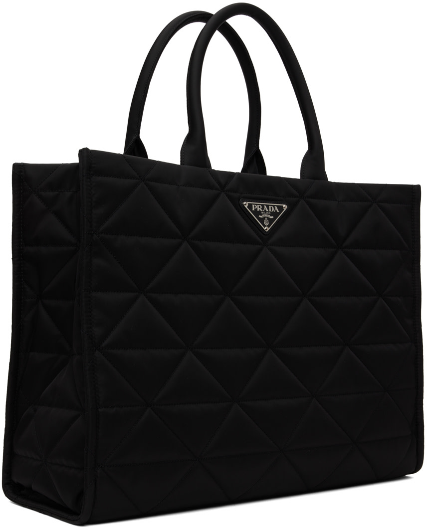 Prada - Cabas noir en Re-Nylon à surpiqures