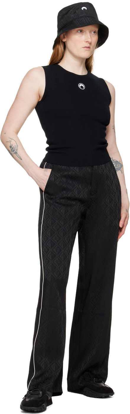Marine Serre: Black Core Sleeveless Crewneck | SSENSE