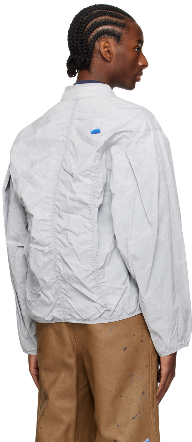 ADER error - Gray Ruched Bomber Jacket