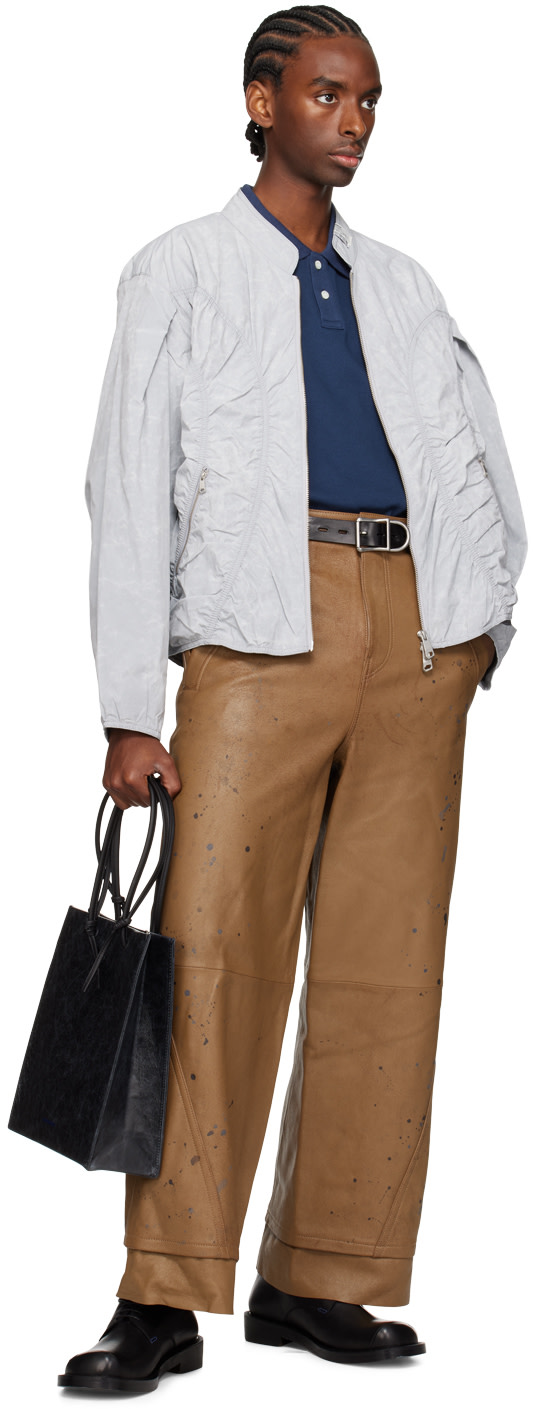 ADER error - Gray Ruched Bomber Jacket