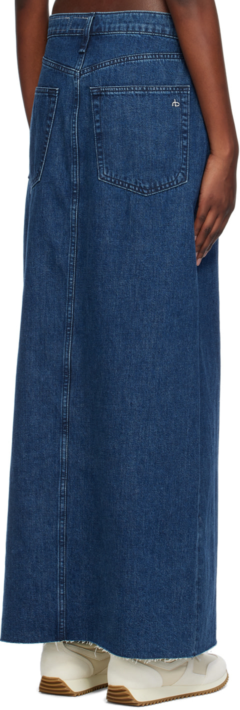 rag & bone - Jupe midi Avery bleu marine