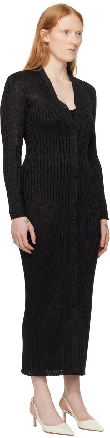 TOM FORD: Black Metallic Midi Dress | SSENSE