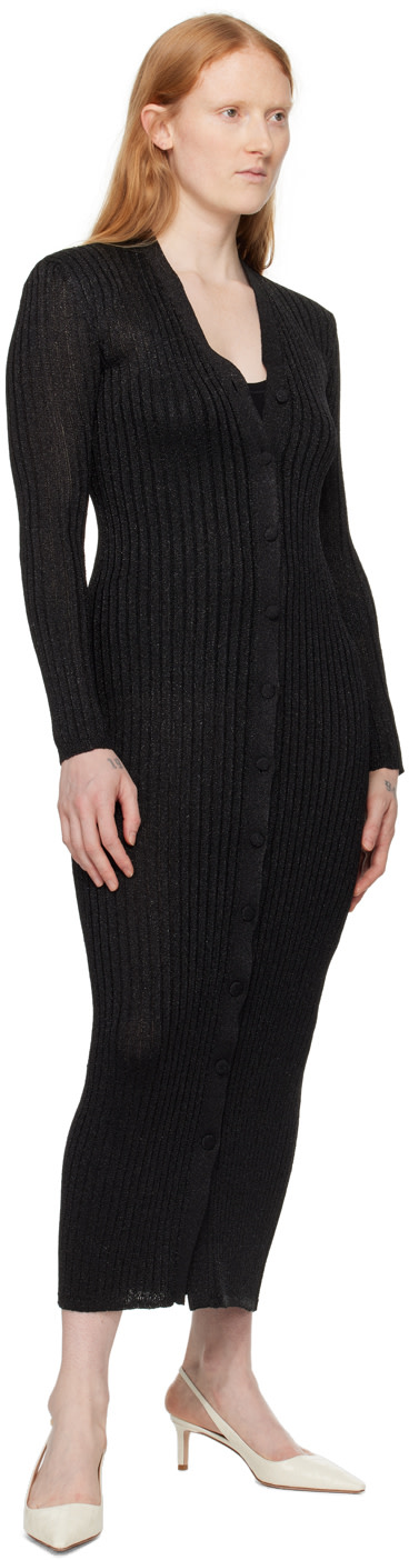 TOM FORD Lurex Ribbed Knit Long Cardigan Dress - Black TOM FORD Lurex Ribbed Knit Long Cardigan Dress - Black