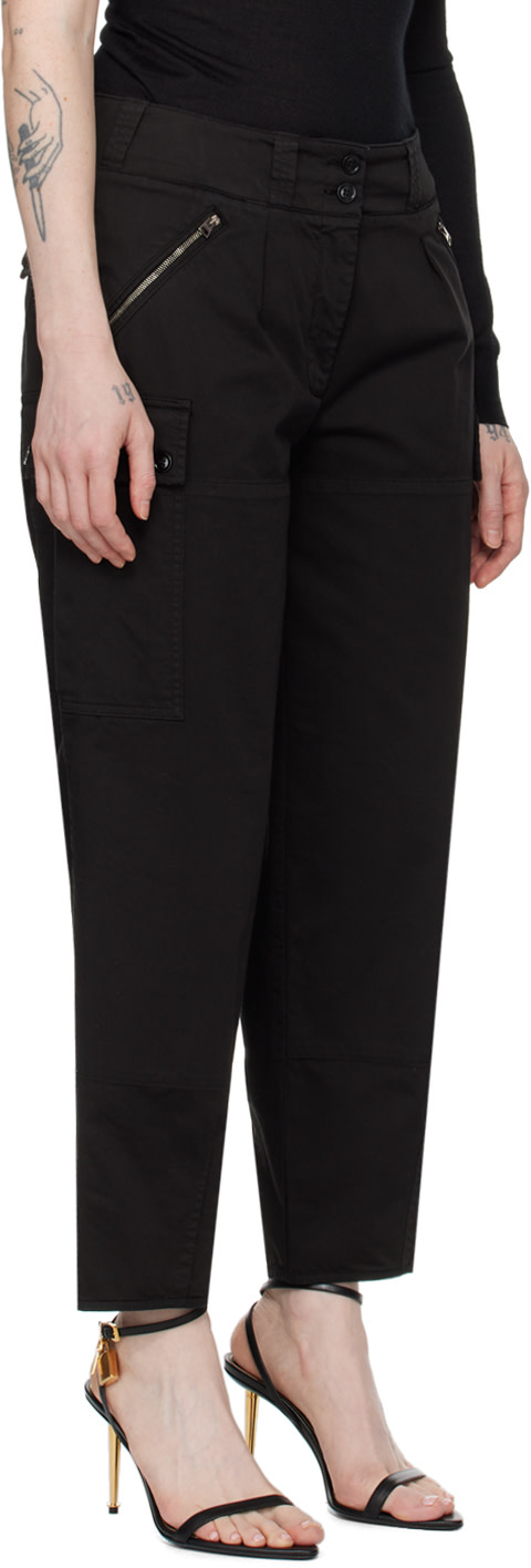 TOM FORD - Pantalon cargo noir à plis
