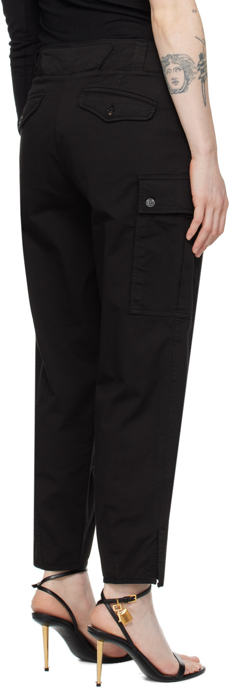 TOM FORD - Pantalon cargo noir à plis