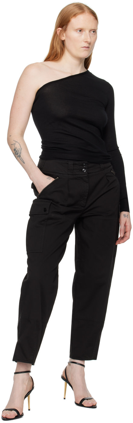 TOM FORD - Pantalon cargo noir à plis