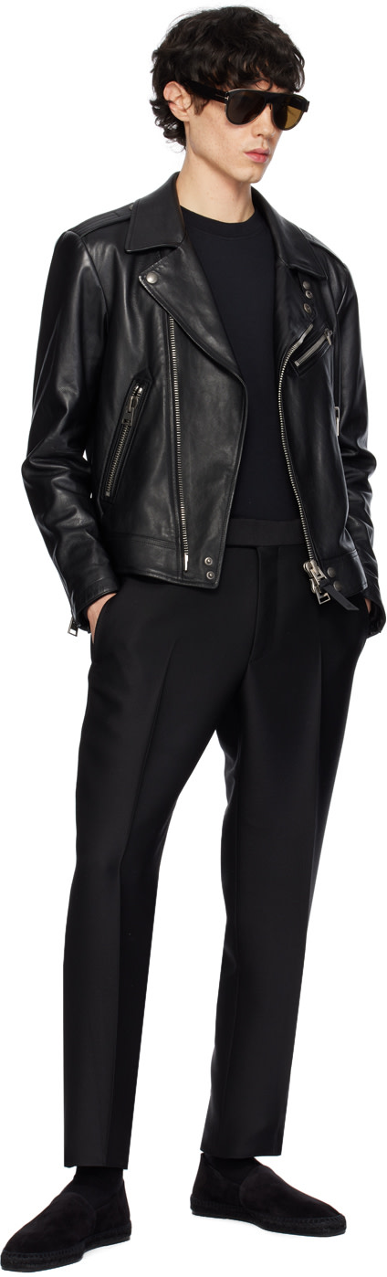 TOM FORD - Pull molletonné noir à manches raglan