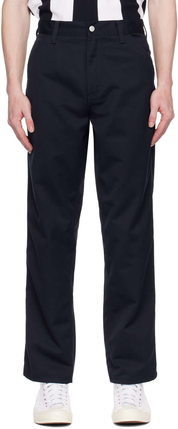 Carhartt Work In Progress - 네이비 심플 슬랙스