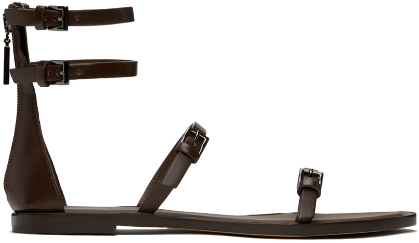 Max Mara - Sandales Evegflat brunes