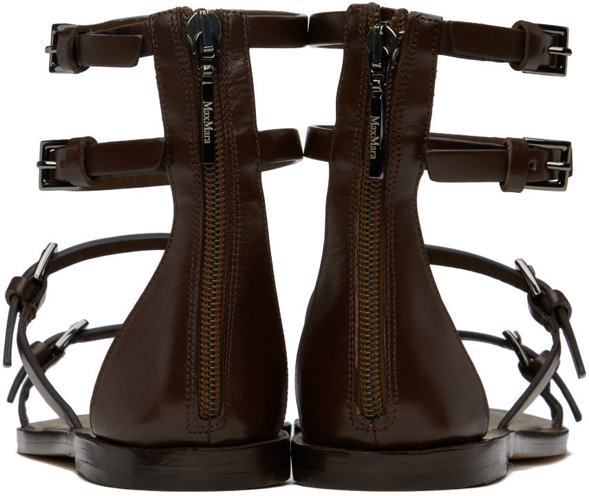 Max Mara - Sandales Evegflat brunes