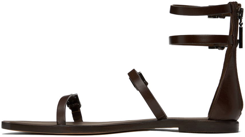 Max Mara - Sandales Evegflat brunes