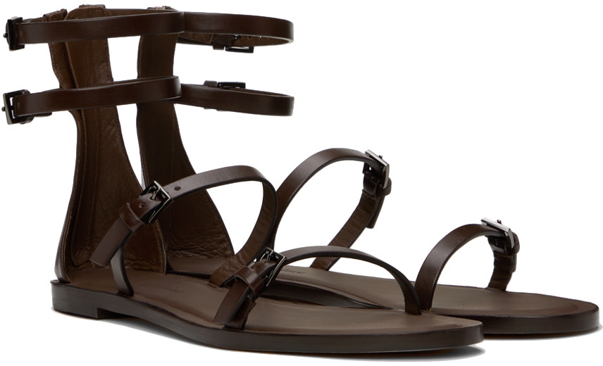 Max Mara - Sandales Evegflat brunes