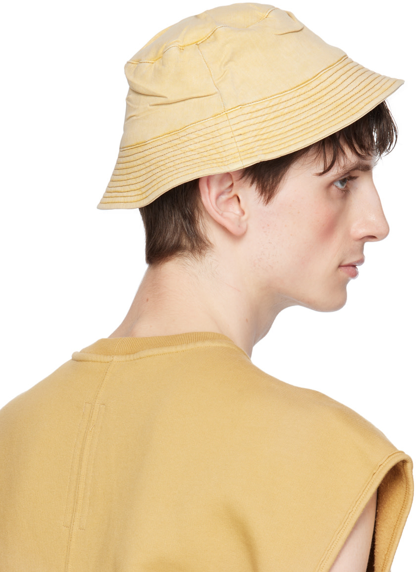 Rick Owens DRKSHDW: Yellow Gilligan Narrow Brim Bucket Hat | SSENSE