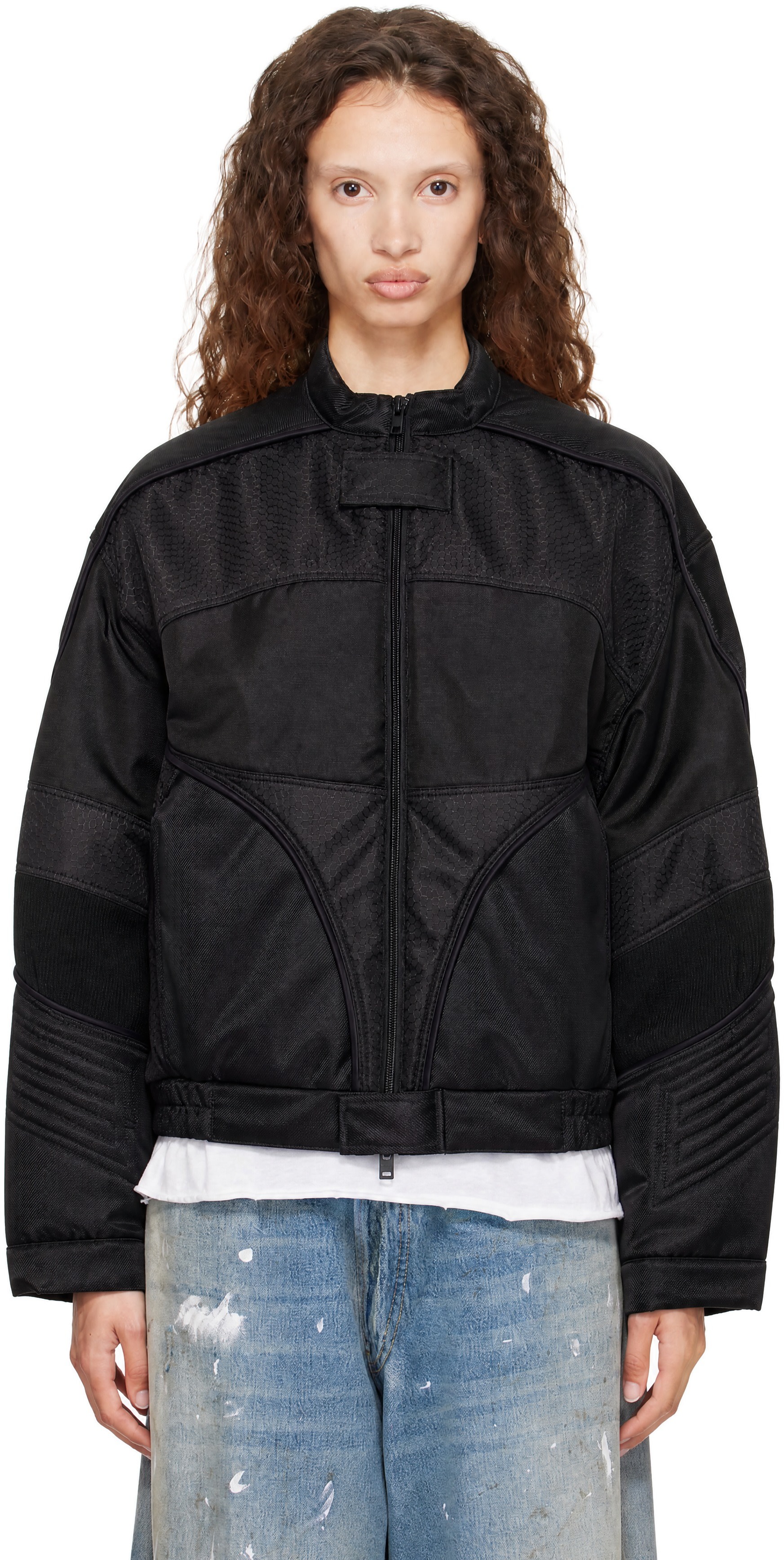 Acne Studios - Black Shiny Drill Bomber Jacket