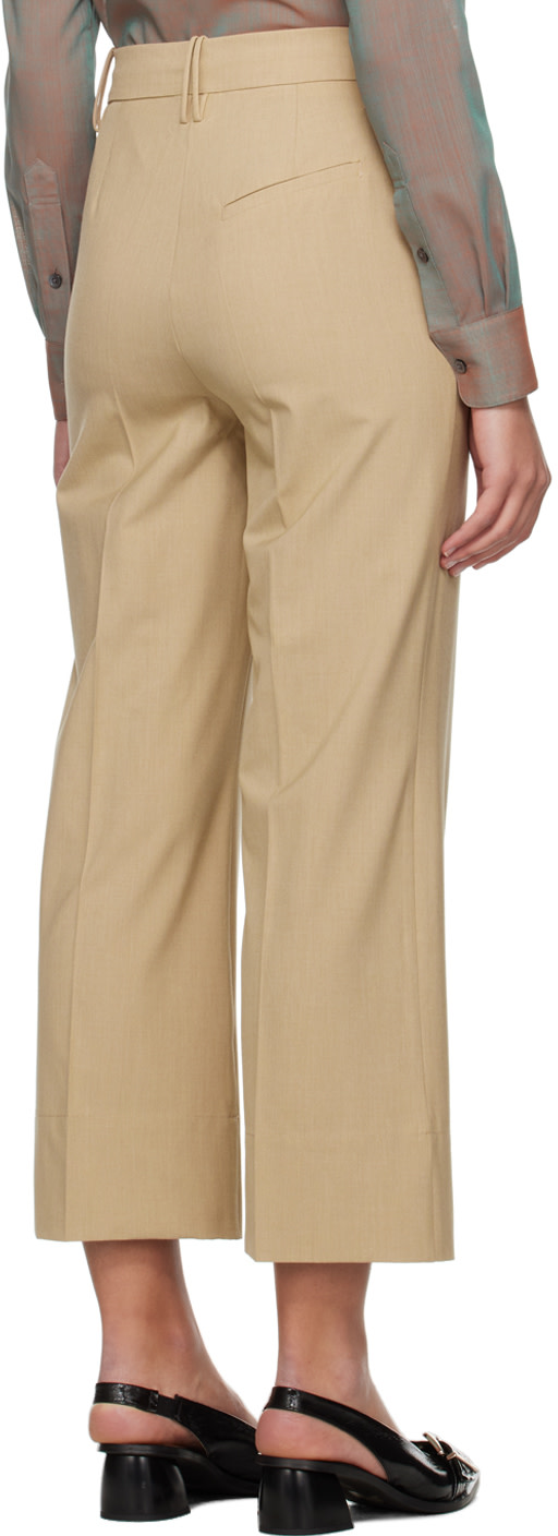 GANNI - Pantalon écourté beige