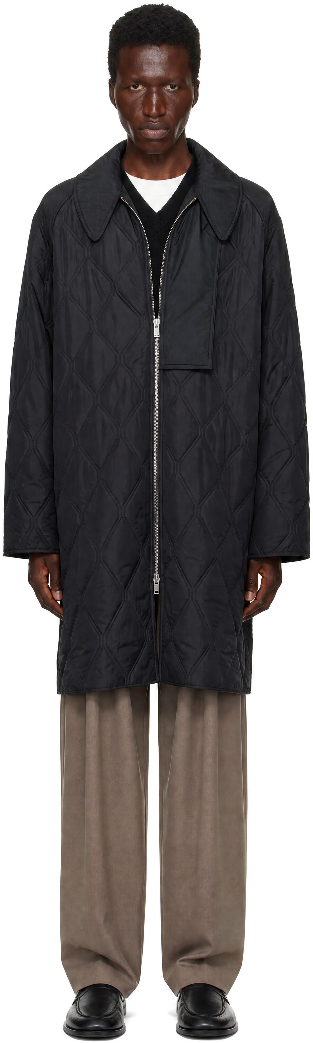 GANNI - Black Ripstop Quilt Coat