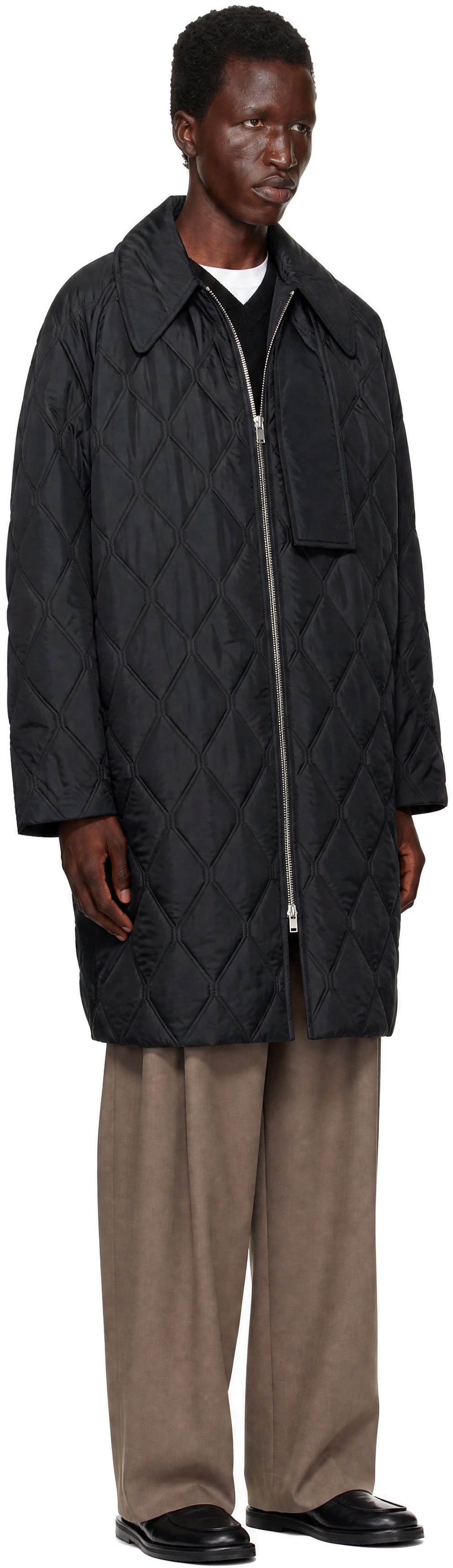 GANNI - Black Ripstop Quilt Coat