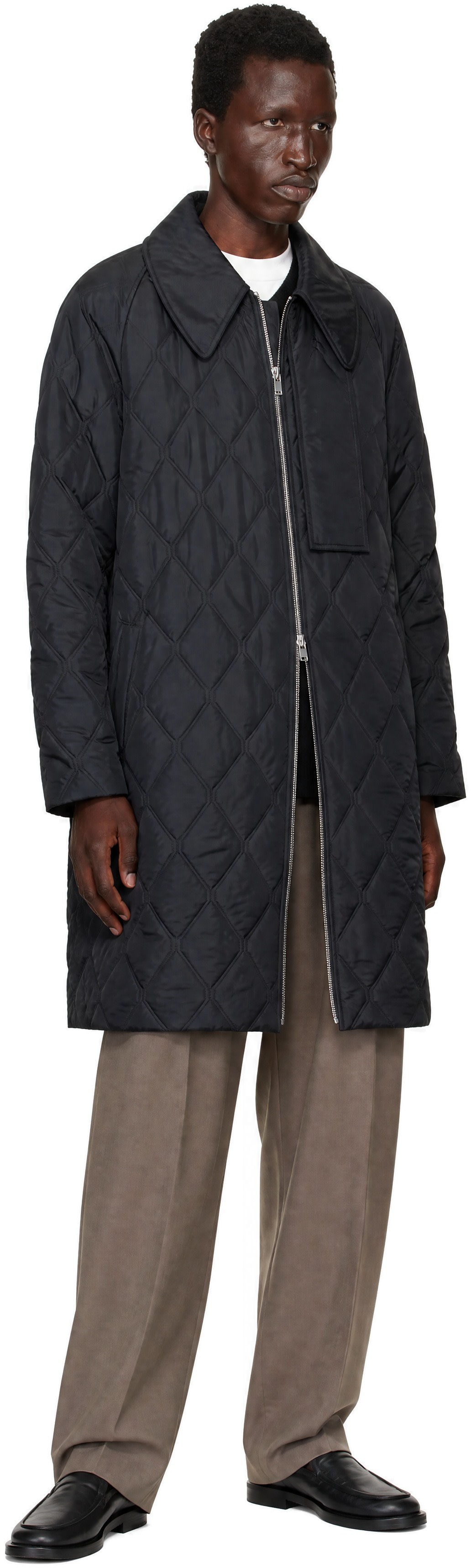 GANNI - Black Ripstop Quilt Coat