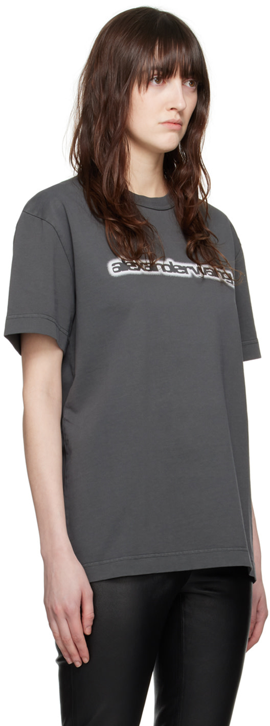 Alexander Wang - グレー ロゴプリント Tシャツ