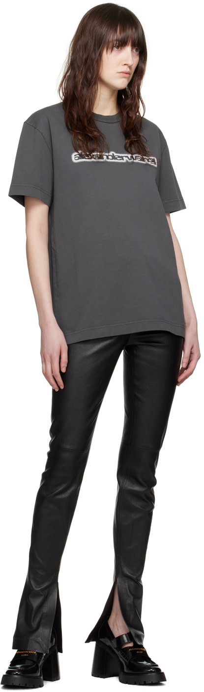 Alexander Wang - グレー ロゴプリント Tシャツ