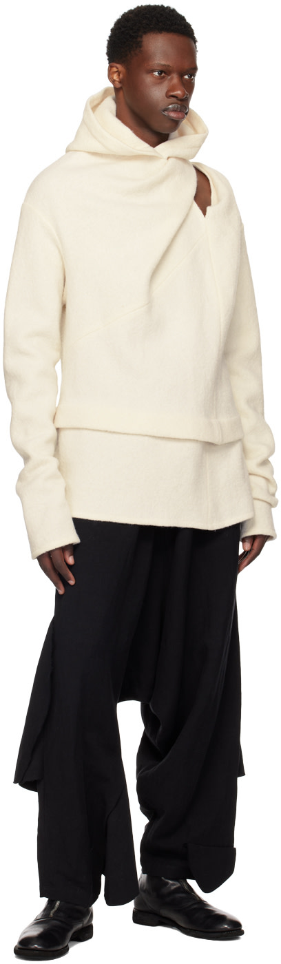 Nuba - Pull blanc cassé à capuche