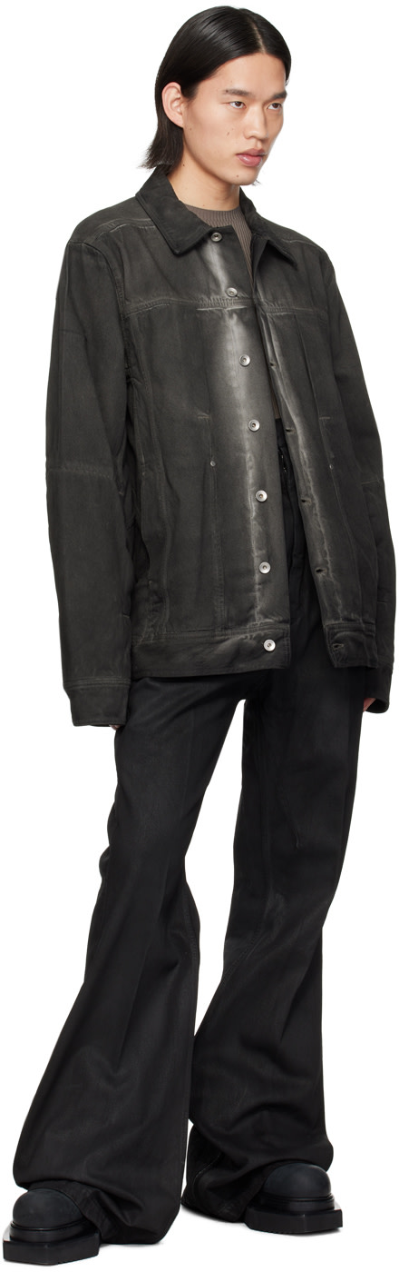 Rick Owens: ブラック Lido Worker デニムジャケット | SSENSE 日本