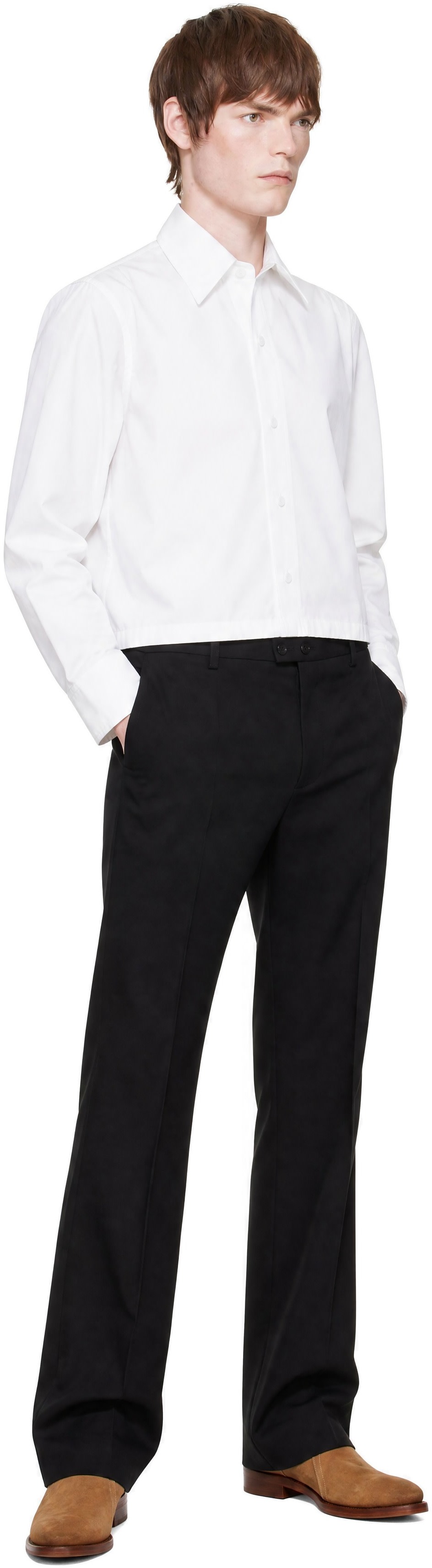 Jil Sander: White 90 W Jewels Shirt | SSENSE Canada