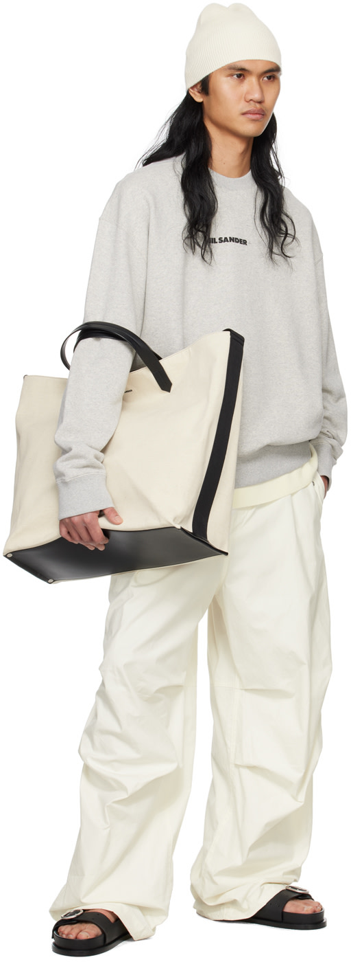 Jil Sander - Pull molletonné surdimensionné gris