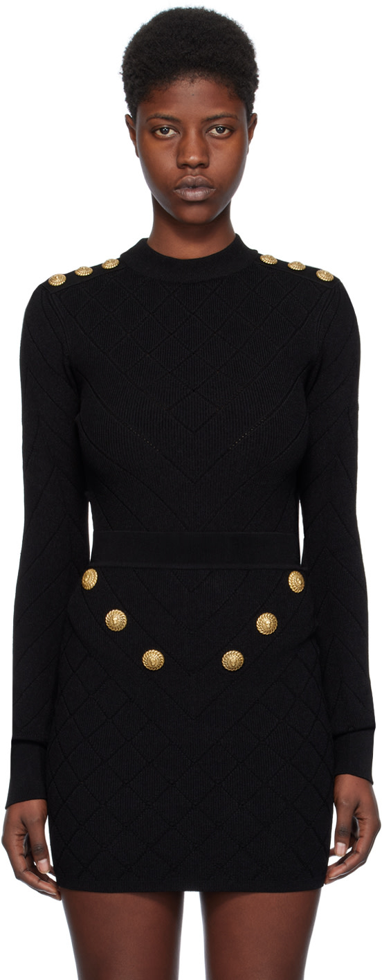Balmain - Justaucorps noir à découpe