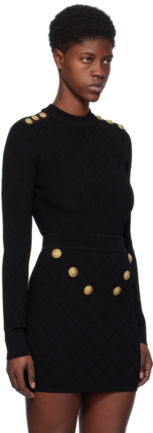 Balmain - Justaucorps noir à découpe