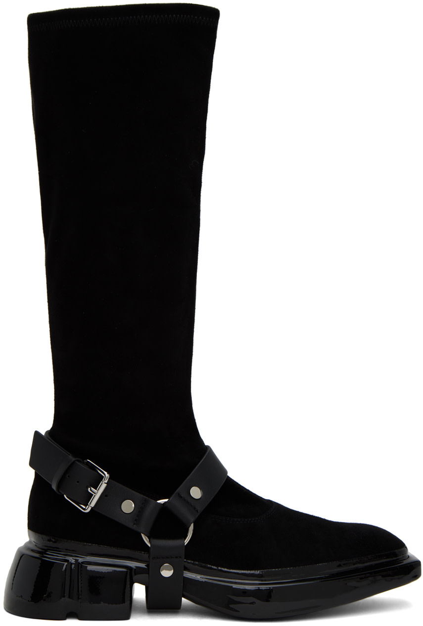 both - Bottes noires à semelle intercalaire sculpturale