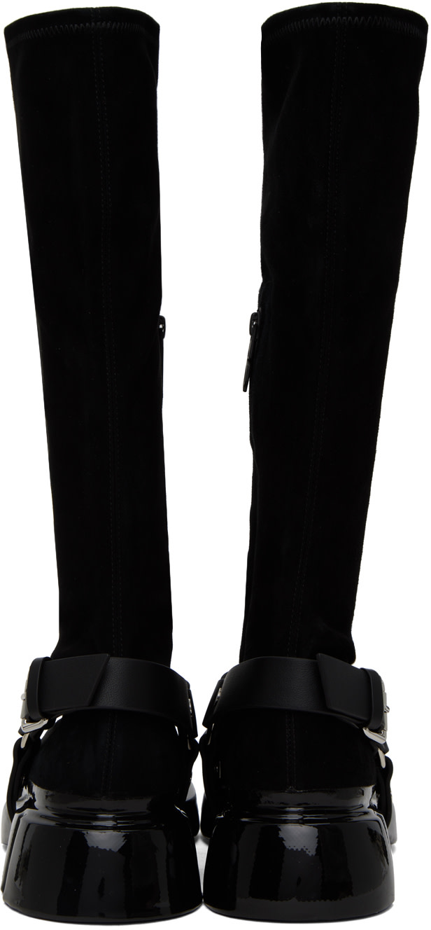 both - Bottes noires à semelle intercalaire sculpturale