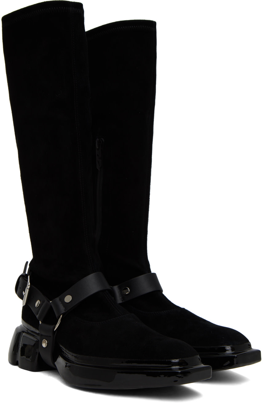 both - Bottes noires à semelle intercalaire sculpturale