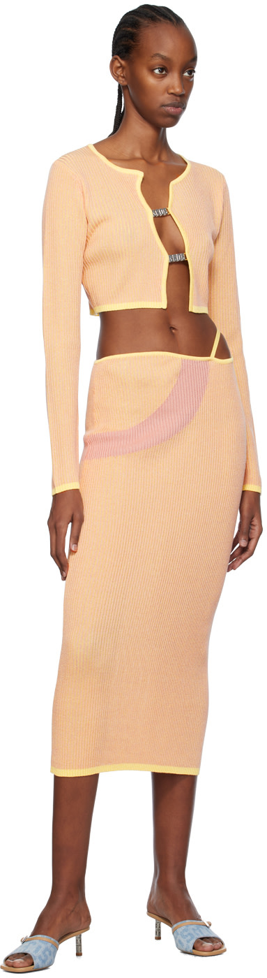 GCDS - Jupe midi Comma rose