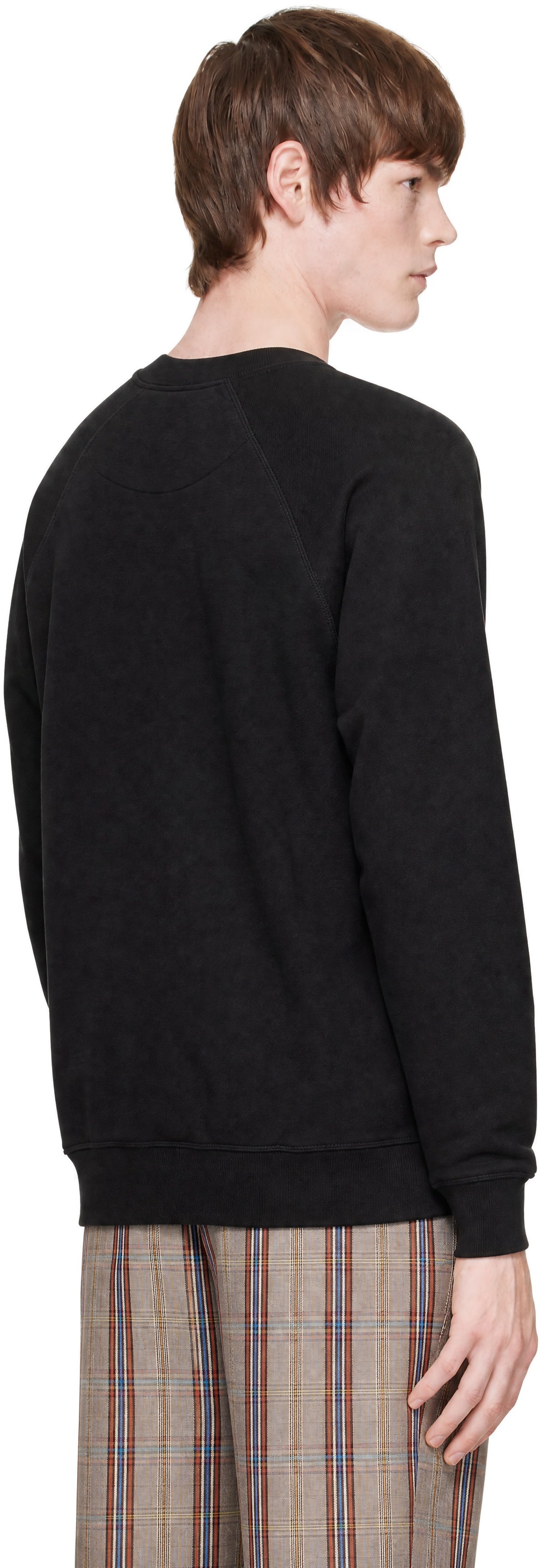 Vivienne Westwood - Pull molletonné noir à manches raglan à logo Time Machine