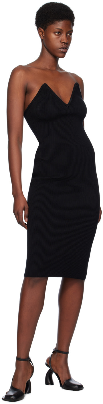 Coperni - Robe midi noire à col en V