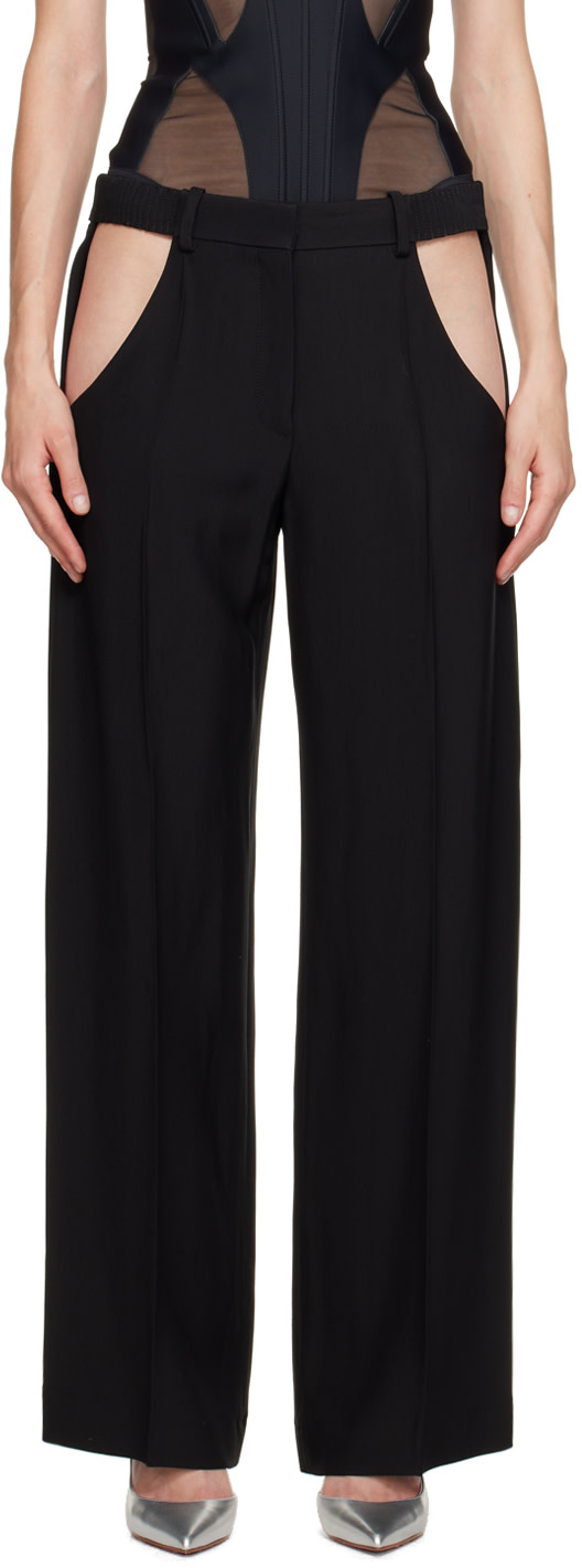 Mugler - Pantalon noir à découpes