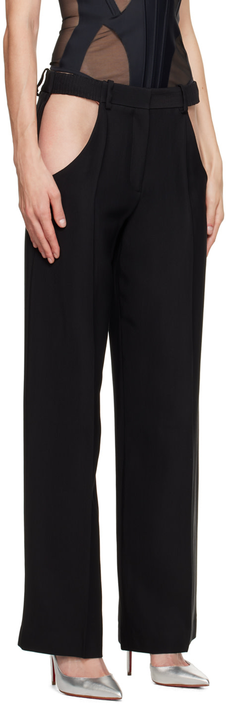 Mugler - Pantalon noir à découpes