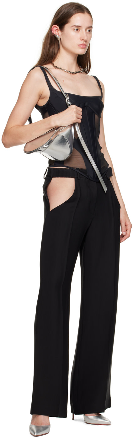 Mugler - Pantalon noir à découpes