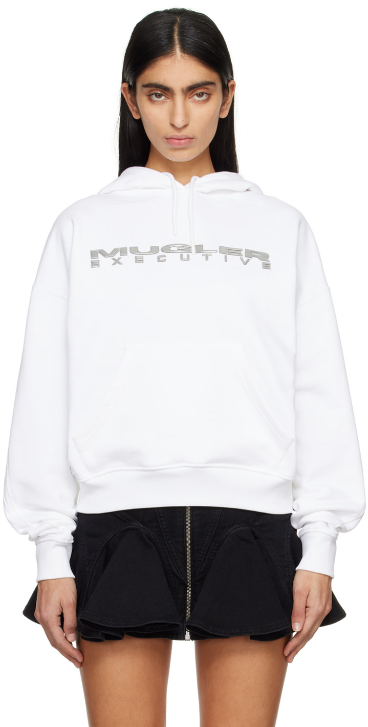 Mugler - Pull à capuche 'Executive' blanc