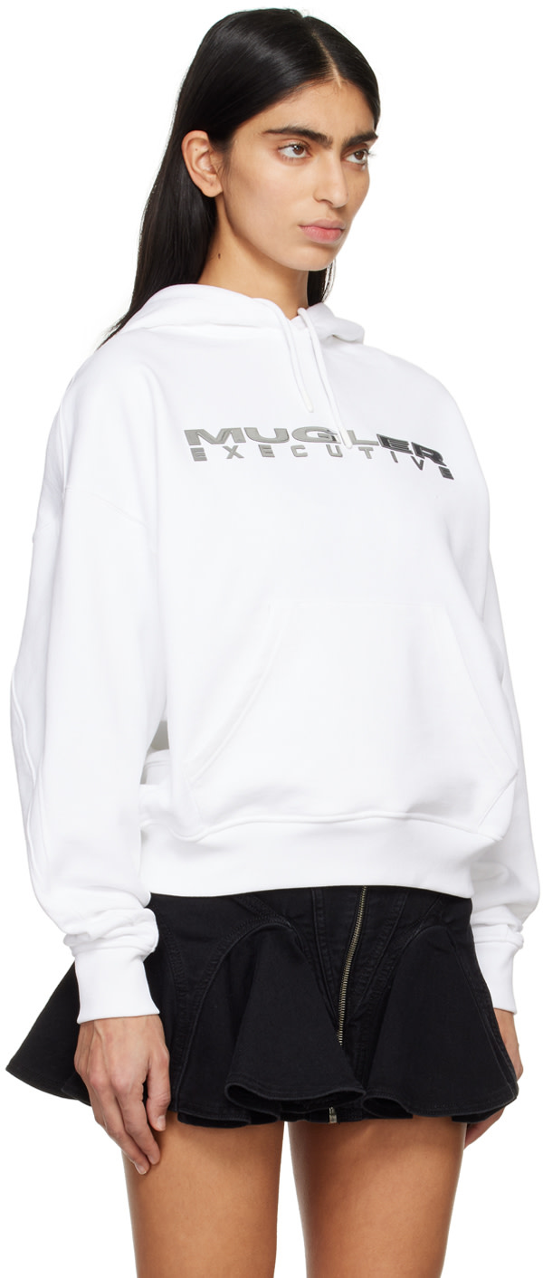 Mugler - Pull à capuche 'Executive' blanc
