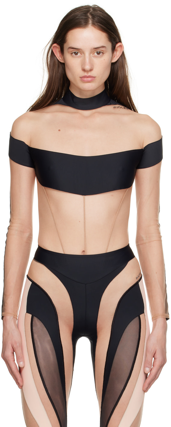 Mugler - 블랙 일루전 바디수트