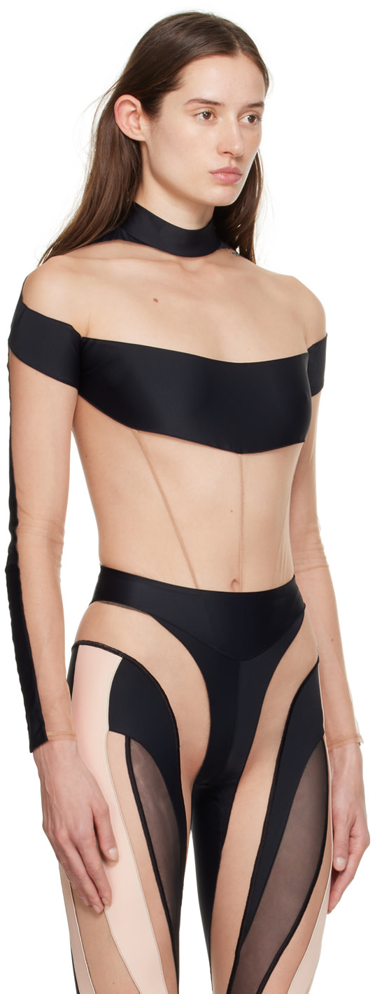 Mugler - 블랙 일루전 바디수트