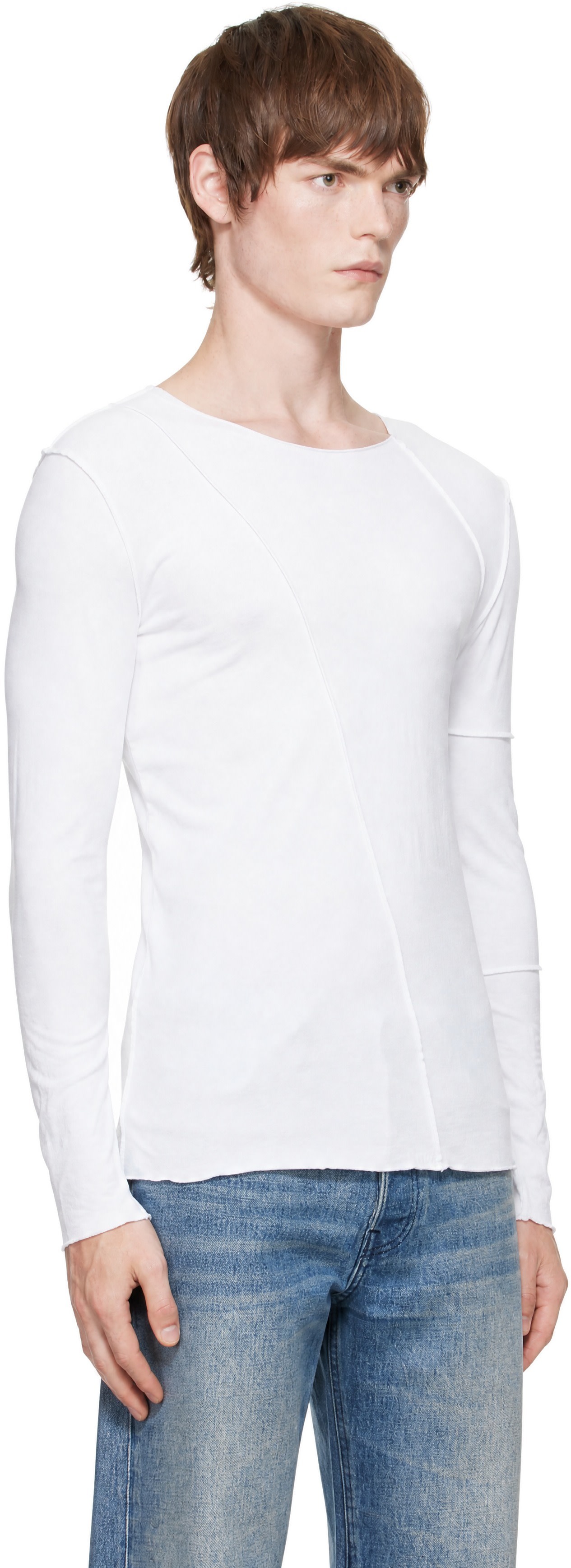 Dries Van Noten: White Long Sleeve T-shirt | SSENSE Canada