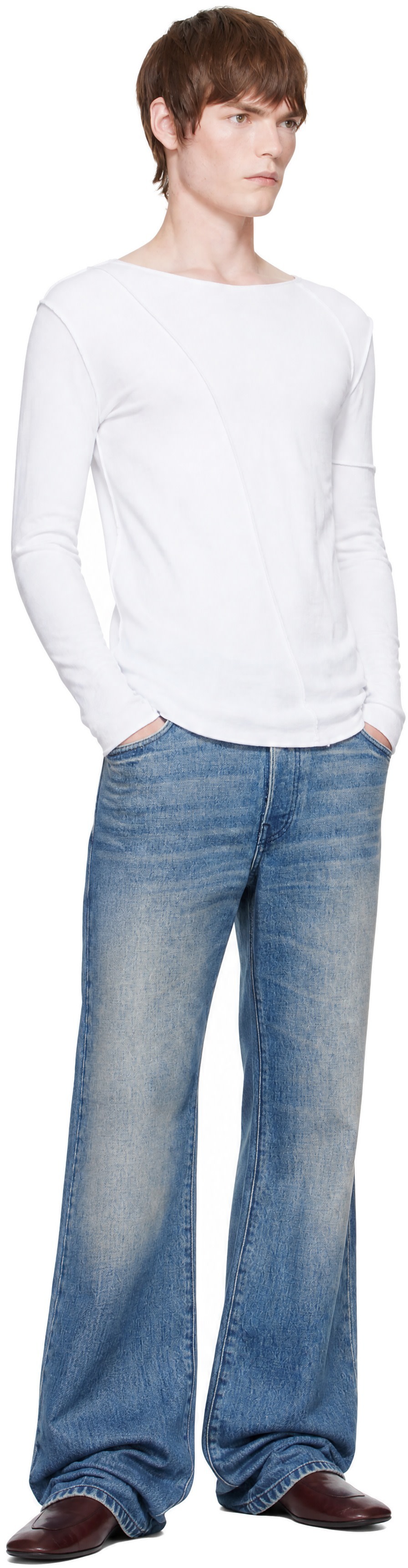 Dries Van Noten: White Long Sleeve T-shirt | SSENSE Canada
