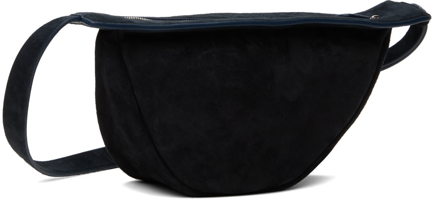 The Row: Navy Small Slouchy Banana Bag | SSENSE