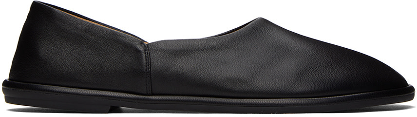 The Row: Black Canal Ballerina Flats | SSENSE The Row: Black Canal Ballerina Flats | SSENSE