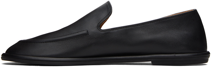 The Row: Black Canal Loafers | SSENSE Canada