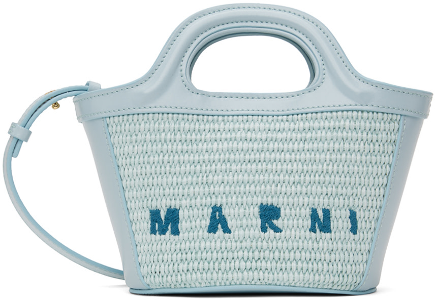 Marni - Micro cabas Tropicalia bleu